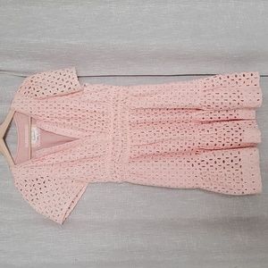 Anthropologie Somerset pink eyelet dress